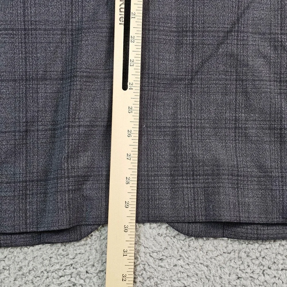 Jos. A. Bank Suit Jacket Mens 46R Gray Plaid Wool Blend Traveler Slim Fit